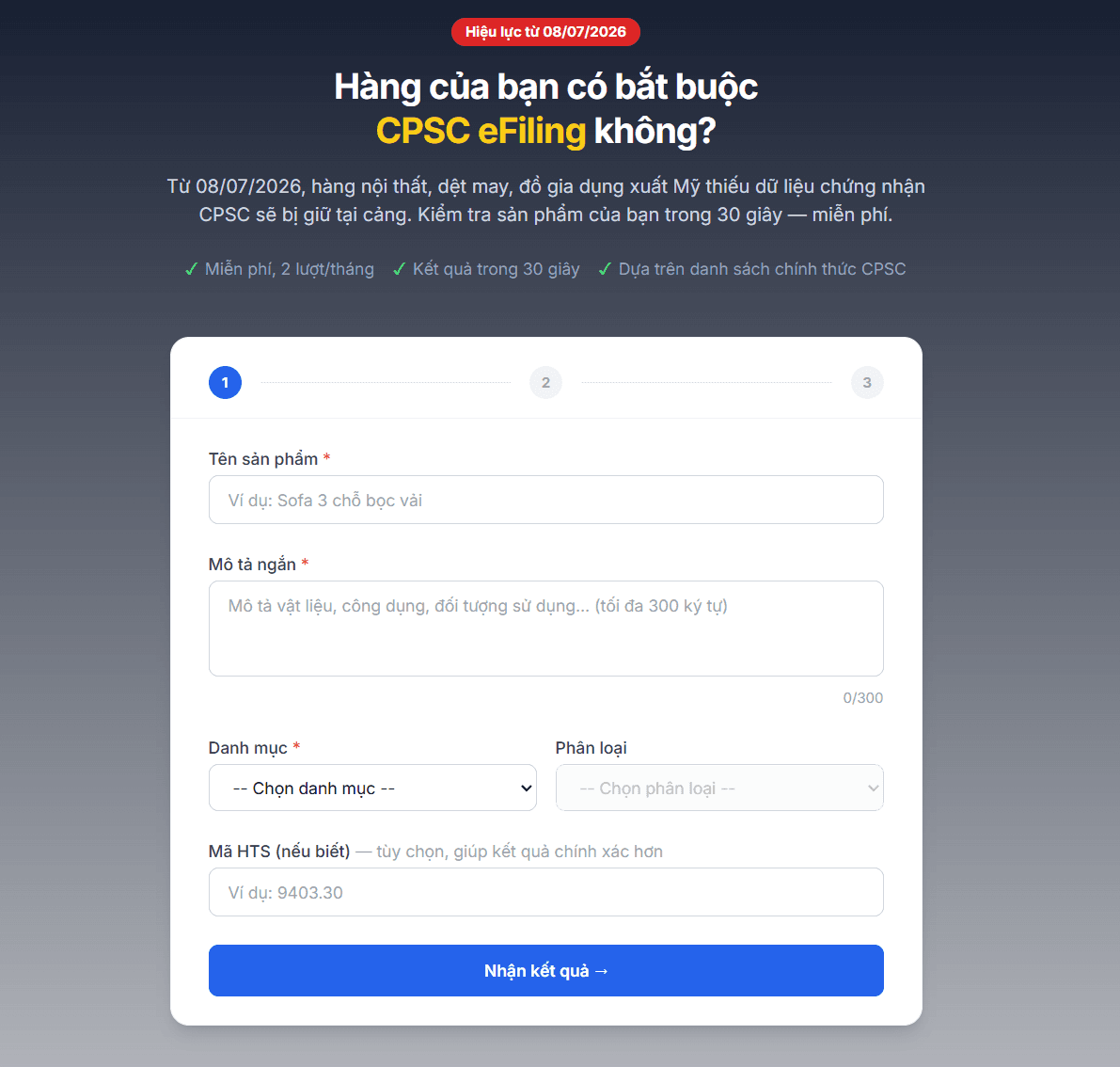 Cách kiểm tra sản phẩm có bắt buộc CPSC eFiling không?