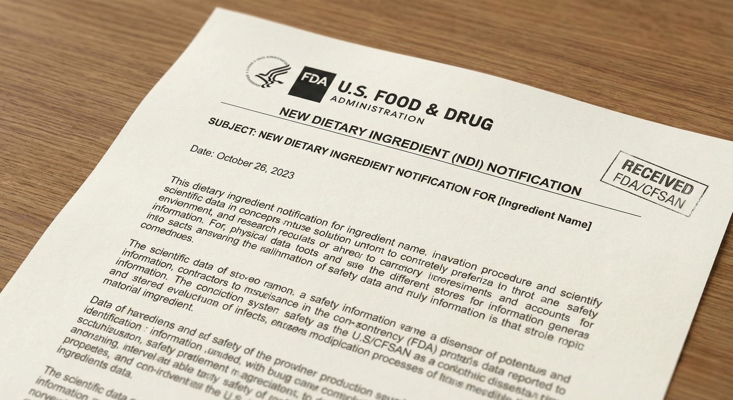 Thông báo NDI (New Dietary Ingredient)